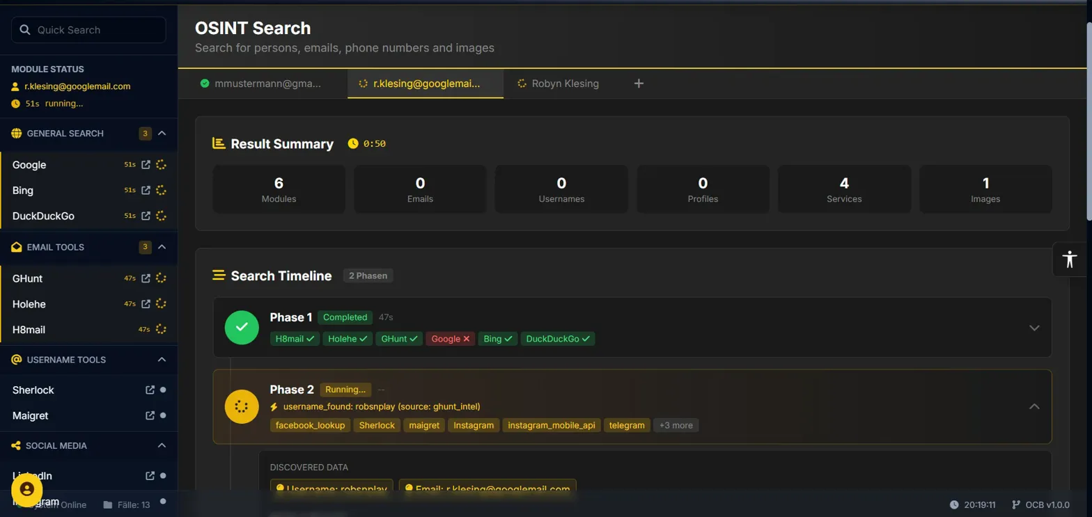 OSINT CheckBox Dashboard Preview 2